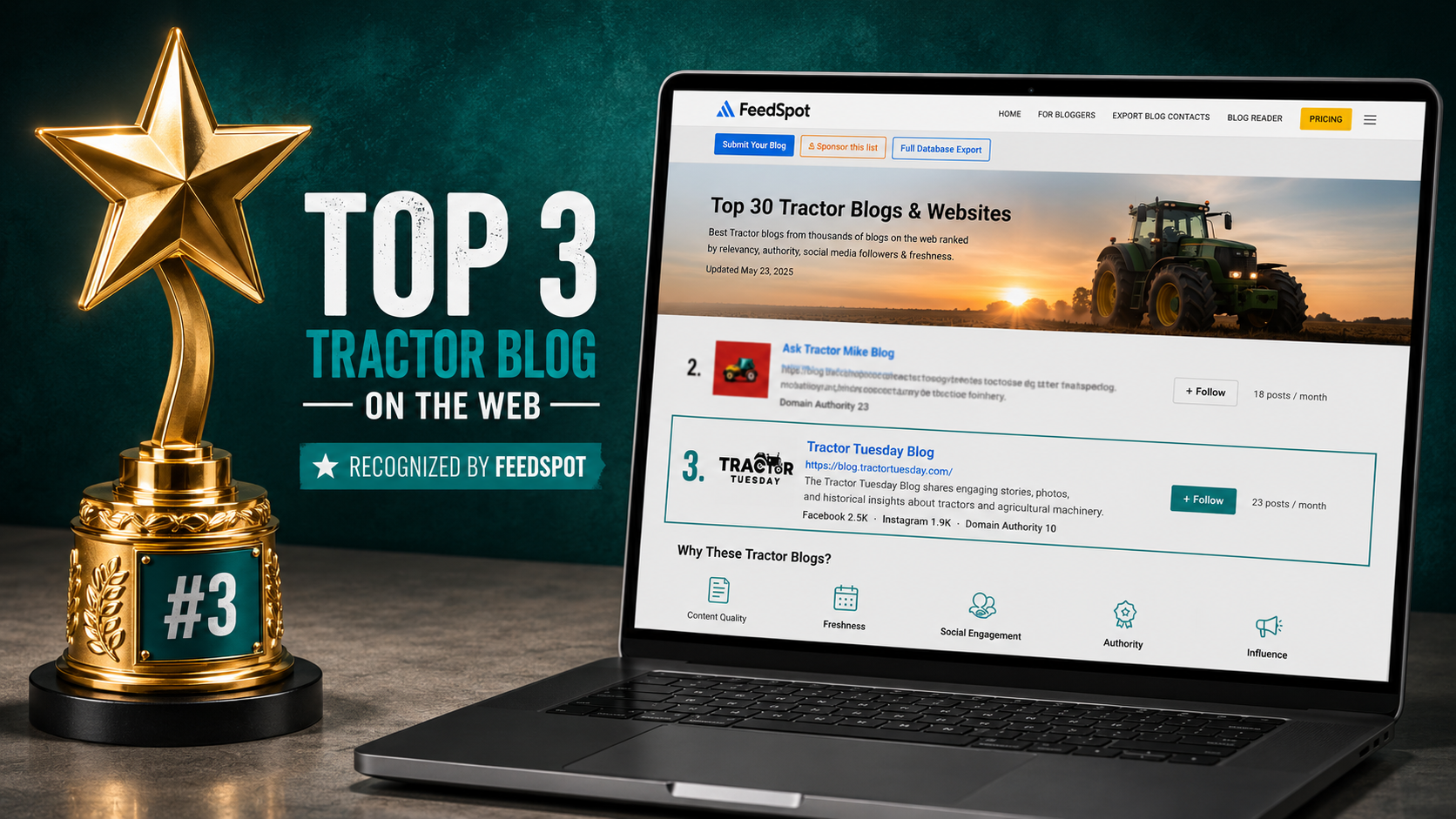 Tractor Tuesday Earns Top 3 Spot on Feedspot’s Tractor Blog Ranking